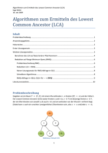 Algorithmen zum Ermitteln des Lowest Common Ancestor (LCA)