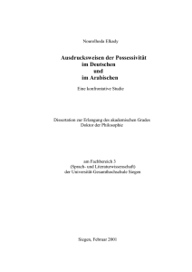 Ausdrucksweisen der Possessivität im Deutschen und im Arabischen