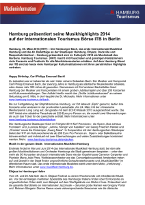 Hamburg präsentiert seine Musikhighlights 2014 auf der