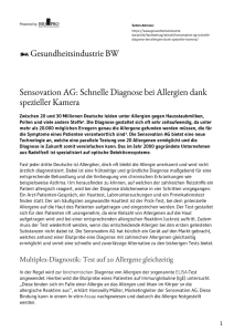 Sensovation AG: Schnelle Diagnose bei Allergien dank spezieller