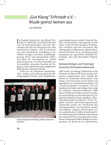 Pressebericht der Stadt Erftstadt – „Gut Klang“ e.V. Jahrbuch
