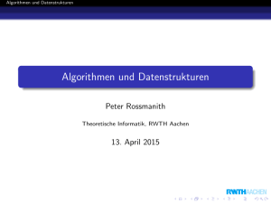 Algorithmen und Datenstrukturen - TCS RWTH - RWTH