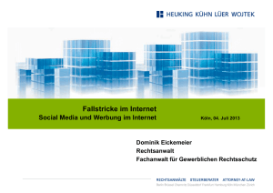 Fallstricke im Internet: Social Media und Werbung im Internet