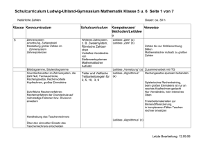 Schulcurriculum LUG Mathematik Klasse 5 u. 6 - Ludwig