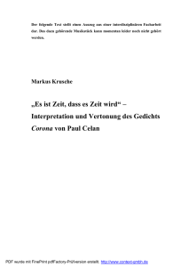 Interpretation und Vertonung des Gedichts Corona von Paul Celan