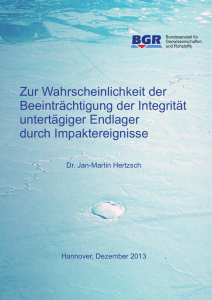 Zur Wahrscheinlichkeit der Beeinträchtigung der - BGR