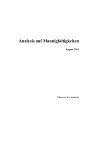 Analysis auf Mannigfaltigkeiten