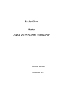 Studienführer MaKuWi Philosophie - Master