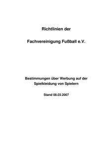 Richtlinien der Fachvereinigung Fußball e.V.