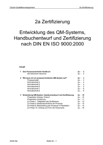 Entwicklung des QM-Systems, Handbuchentwurf