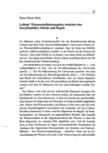 Leibniz` Wissenschaftskonzeption zwischen den Enzyklopädien