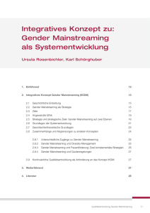 Integratives Konzept zu - Qualitätsentwicklung Gender Mainstreaming