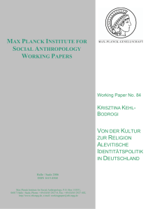Working Paper 84 - Max Planck Institut für ethnologische Forschung