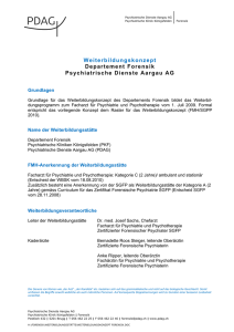 Weiterbildungskonzept Departement Forensik Psychiatrische