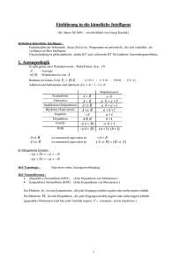 Einführung in die künstliche Intelligenz 1. Aussagenlogik