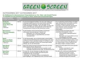 Preiskategorien - Green Screen Festival