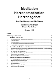 Herzensmeditation - Herzensgebet