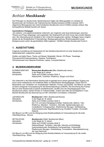 Beiblatt Musikkunde - Musikschulmanagement