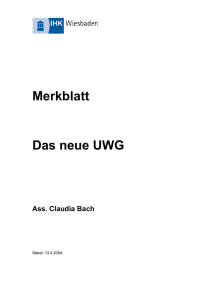 Merkblatt Das neue UWG