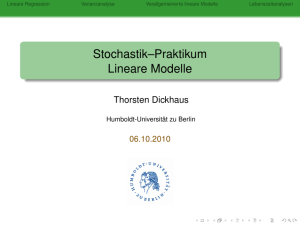 Stochastik–Praktikum Lineare Modelle - Mathematik, Uni