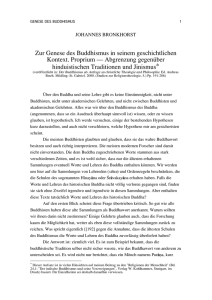 Zur Genese des Buddhismus in seinem geschichtlichen