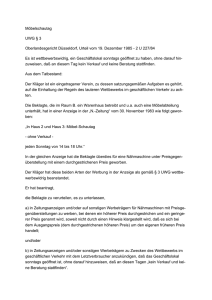 Möbelschautag UWG § 3 Oberlandesgericht Düsseldorf, Urteil vom
