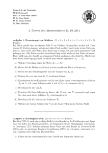 4. ¨Ubung zur Bioinformatik II, SS 2011