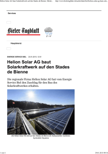 Helion Solar AG baut Solarkraftwerk auf den Stades de Bienne