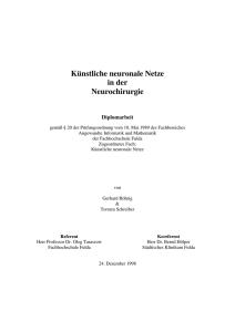 Diplomarbeit: "Künstliche neuronale Netze in der Neurochirurgie"