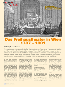 Das Freihaustheater in Wien 1787 – 1801