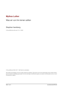 Mythos Luther - Was wir von ihm lernen sollten