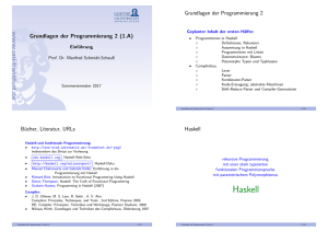 Grundlagen der Programmierung 2 (1.A) [1.5ex] Einführung [1.5ex