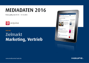 Marketing, Vertrieb Mediadaten 2016 (Online)