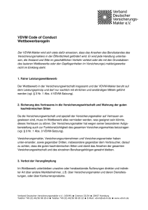 VDVM Code of Conduct Wettbewerbsregeln