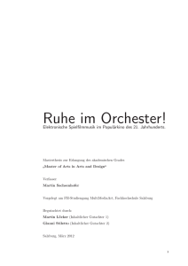 Ruhe im Orchester! - Martin Sachsenhofer