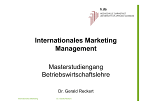 BWL Master Internationales Marketing Management SS 2015 v