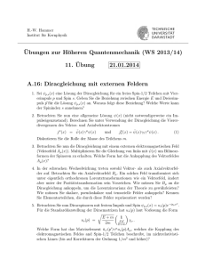 ¨Ubungen zur Höheren Quantenmechanik (WS 2013/14) 11. ¨Ubung