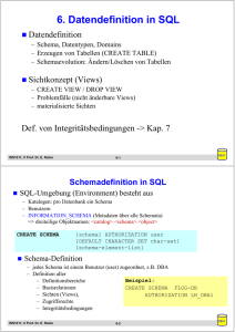Datendefinition in SQL - Abteilung Datenbanken Leipzig