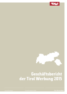 Gesch&auml;ftsbericht der Tirol Werbung 2015