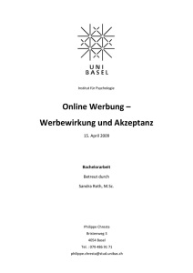 Online Werbung – Werbewirkung und Akzeptanz