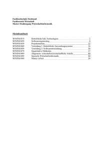 Fachhochschule Stralsund Fachbereich Wirtschaft Master