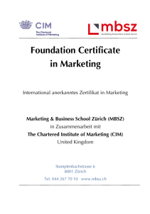 Foundation Certificate in Marketing Broschüre Deutsch