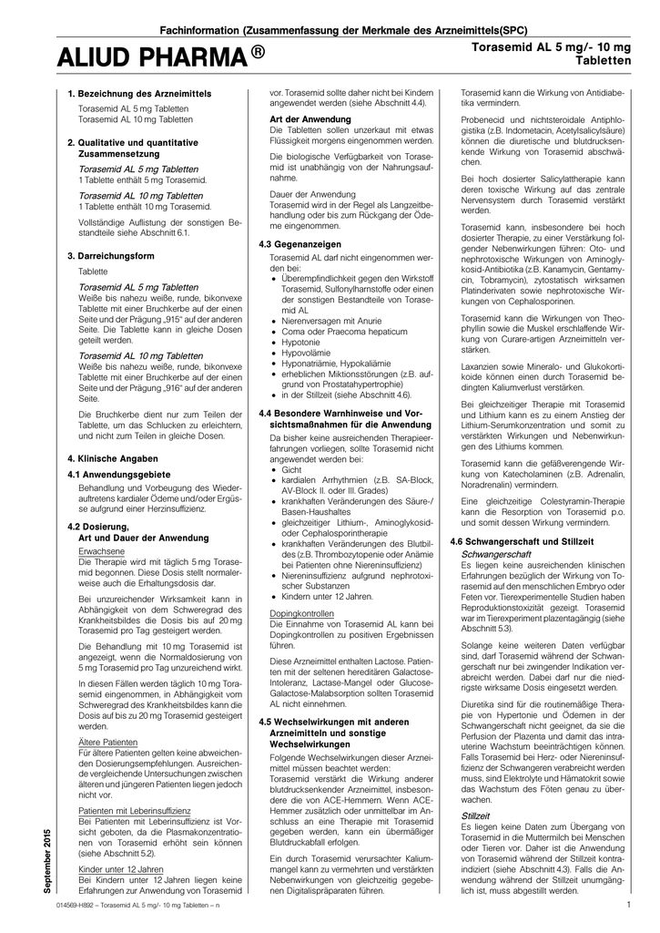 Torasemid Tabletten