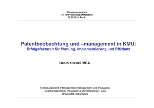 Patentbeobachtung und –management in KMU: Erfolgsfaktoren für