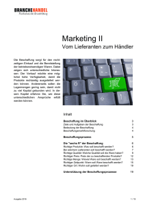 Marketing II - Vom Lieferant zum Händler