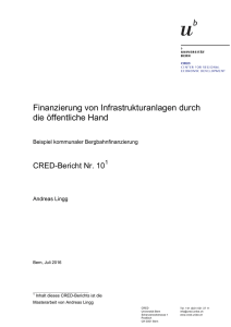 CRED-Bericht Nr. 10 - Finanzierung von Infrastrukturanlagen durch