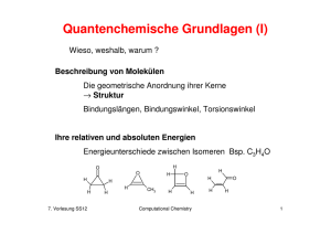 Quantenchemische Grundlagen (I)