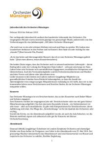 Jahresbericht 2014 Orchester Münsingen