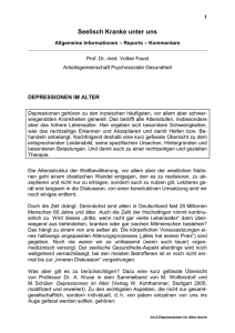 Depressionen im Alter - Psychosoziale Gesundheit