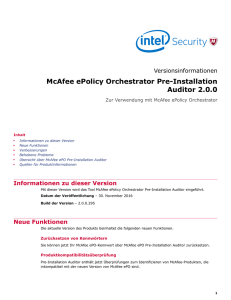 McAfee ePolicy Orchestrator Pre
